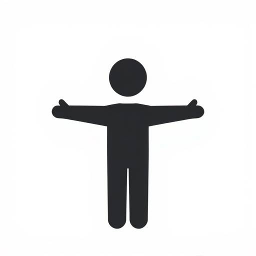 Icono de accesibilidad que representa una figura humana con los brazos extendidos.