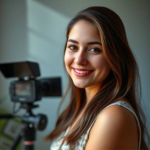 Retrato de Sofia Martinez, Editora de Video Senior, mostrando una actitud creativa